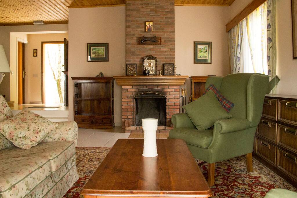 Cozy living room with fireplace