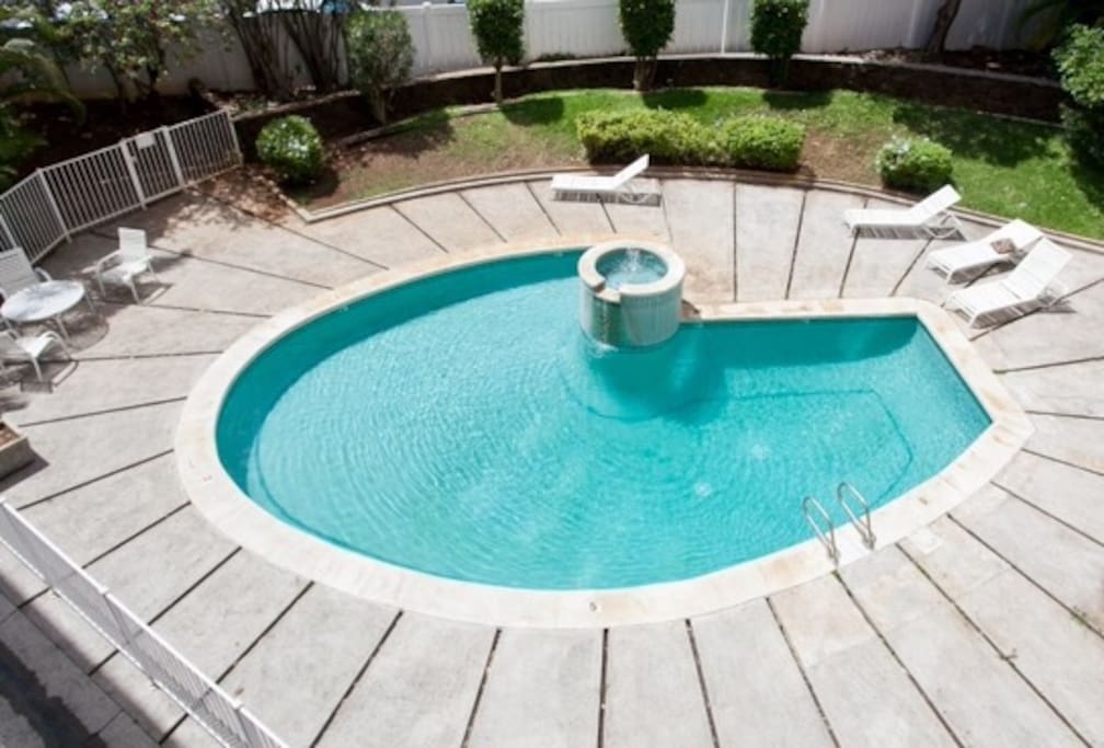 Okay, it's not quite an Olympic pool, but it's your pool, classic, cool, and close by for a little dip or some sunning.