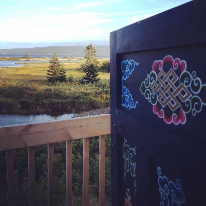 From the deck you have a great view of pond, ocean and hills.