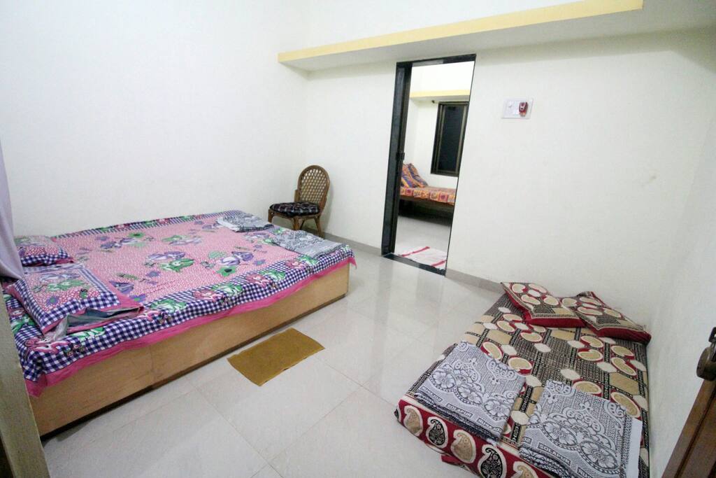 room no-1, 1 double bed, 1 mattress & 1 single bed for 4 guest