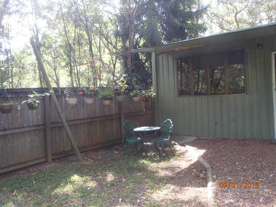 Large outdoor, fully fenced area for your privacy