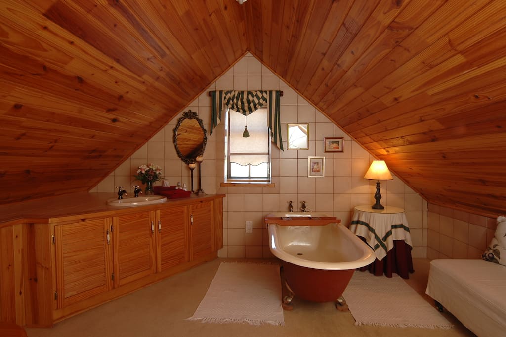 Lovely old Victorian bath with hand held shower
