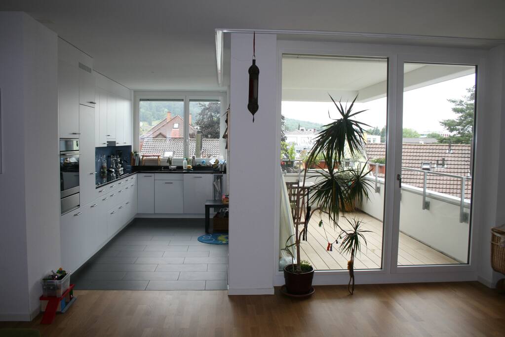 kitchen with big balcony