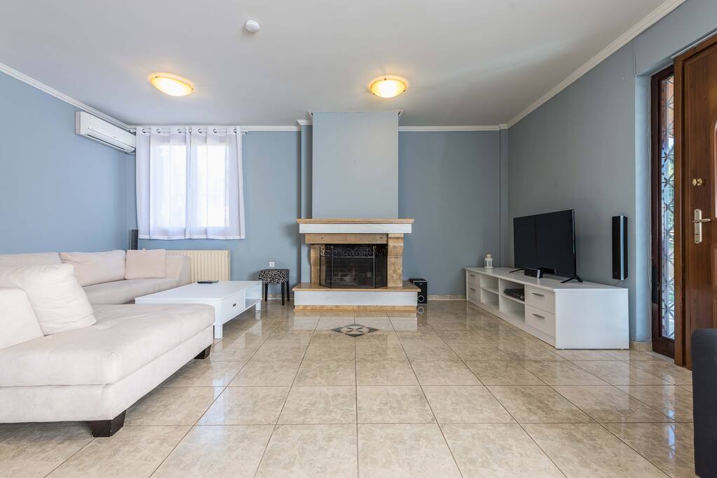 Living room with 2 large sofas