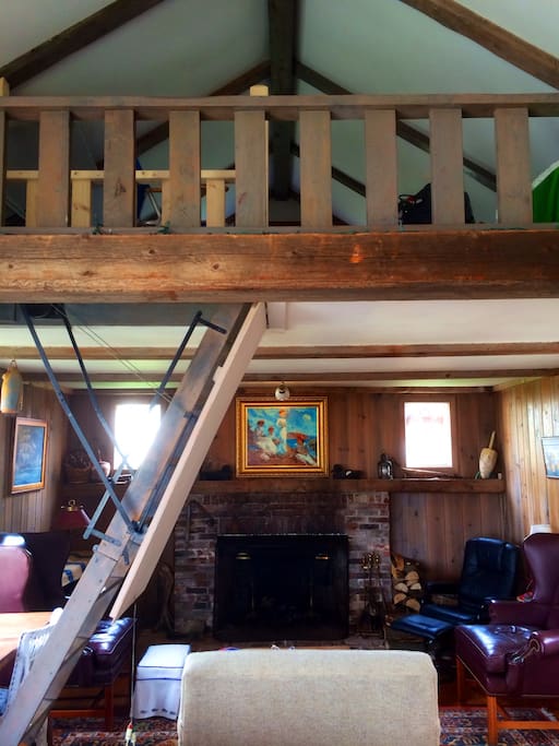 Pull down stairs access a spacious loft that sleeps 4