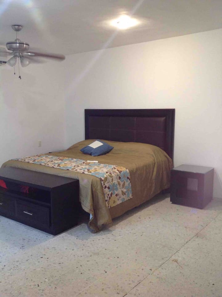 Master bedroom with a king-size bed