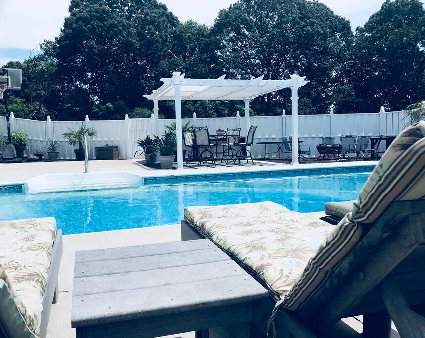 Lounging by the pool