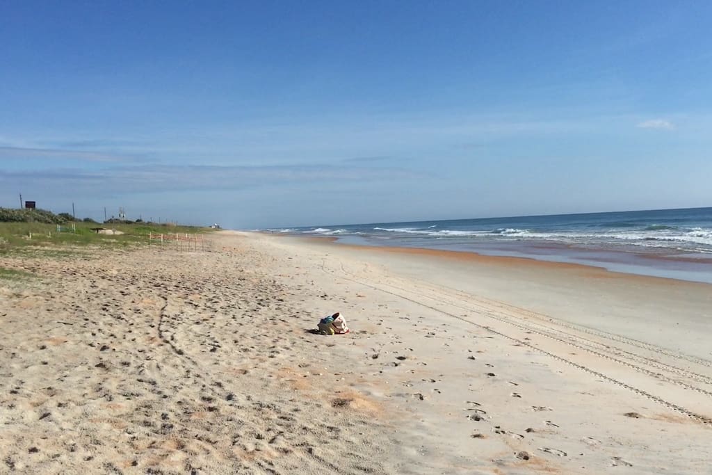 Looking north--a beach preserve, no parking, no traffic