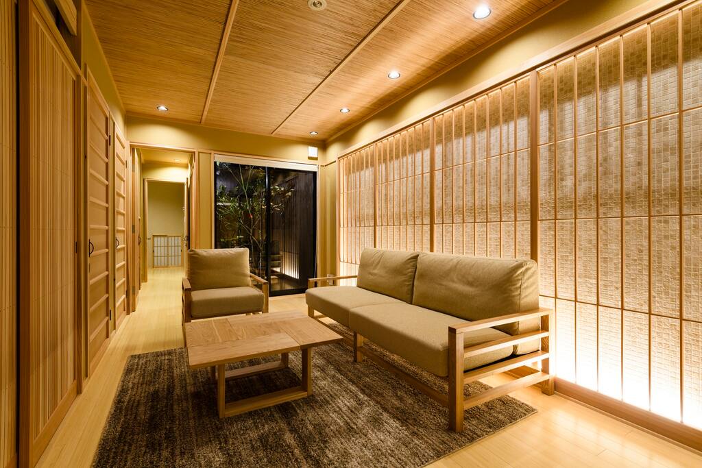 It will be a table with high class sofa. There is floor heating so it is warm.