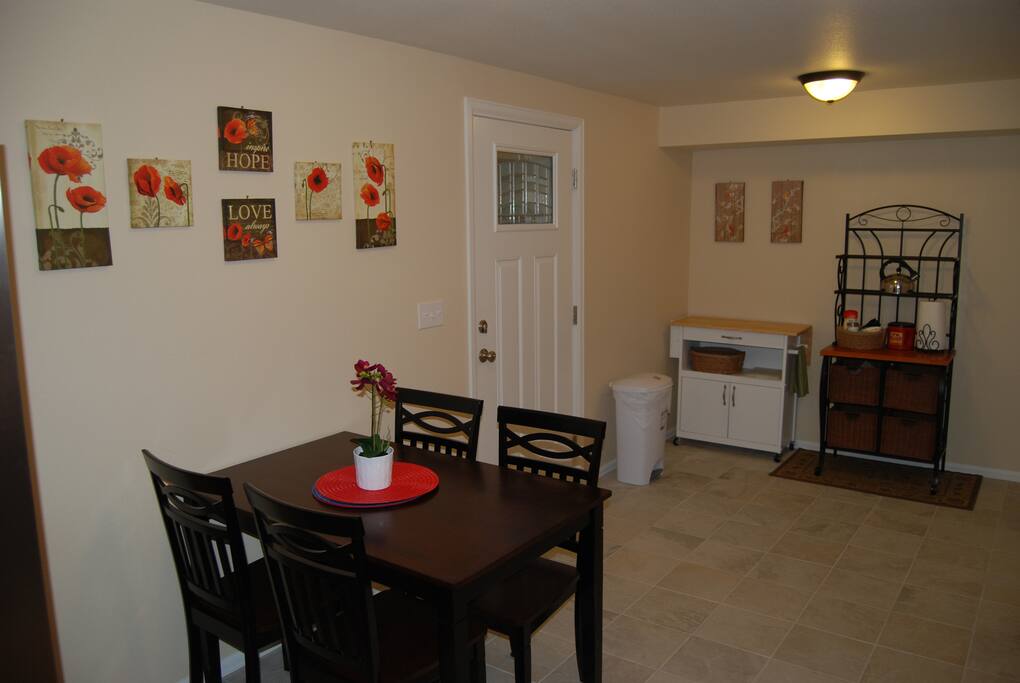 Kitchen view towards entrance