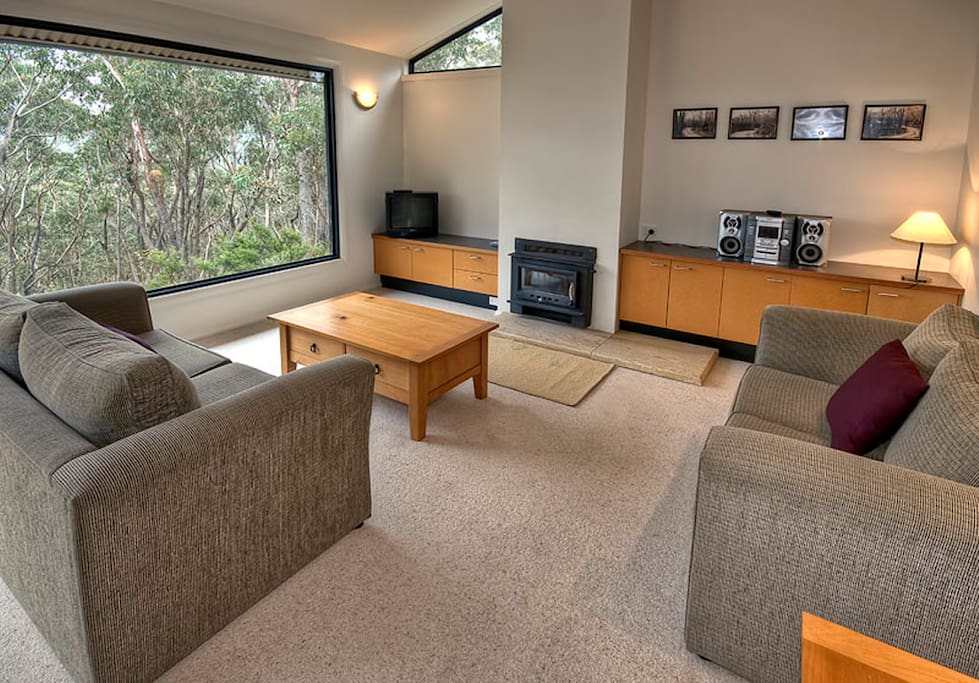 Lounge area with large picture window view