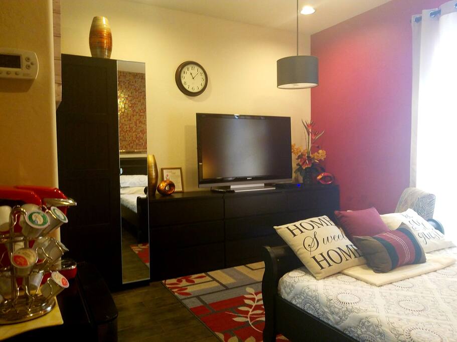 Enjoy watching your favorite TV shows on 55" cable TV