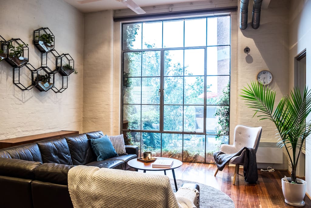 Enjoy the floor to ceiling industrial window. The incredible picture perfect, north facing window spills light into the apartment throughout the day.