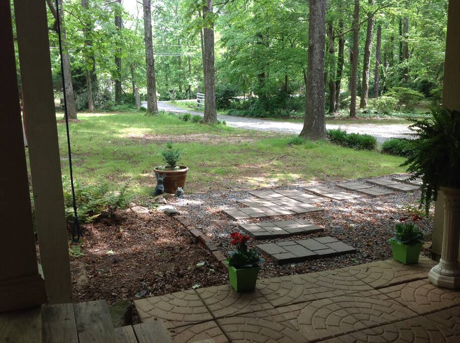 As you go down the driveway, parking is on the left.