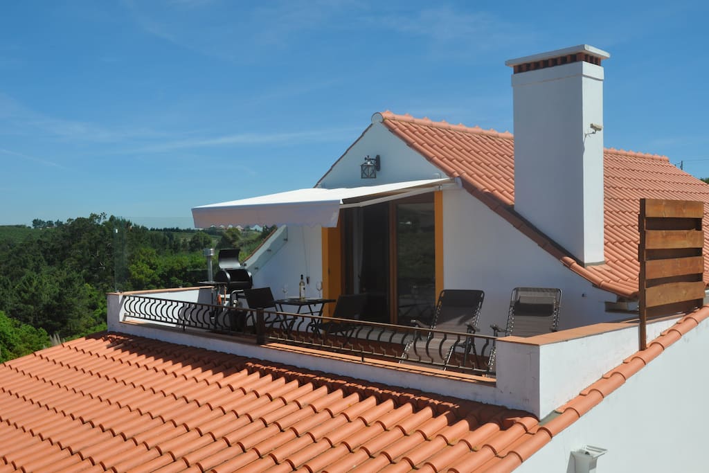 Your private elevated terrace with BBQ and stunning valley views.