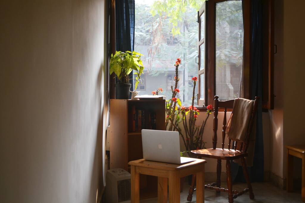 Reading corner in the living room.