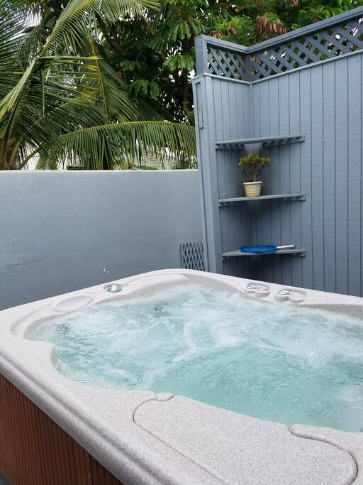bedroom overlooking Spa/hot tub