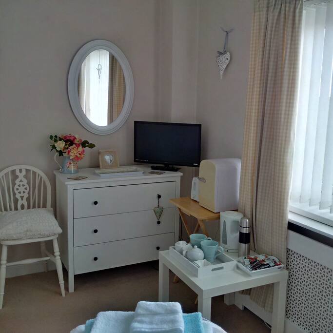 TV & Tea and Coffee and biscuits are included