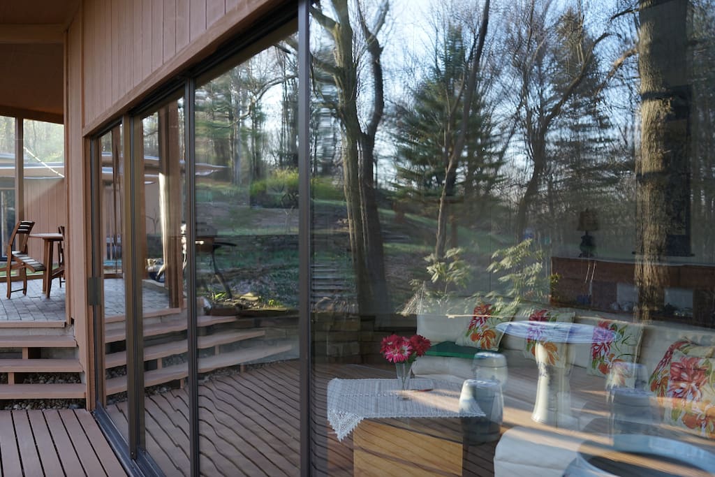Reflection of autumn color at the Rochester Vacation House