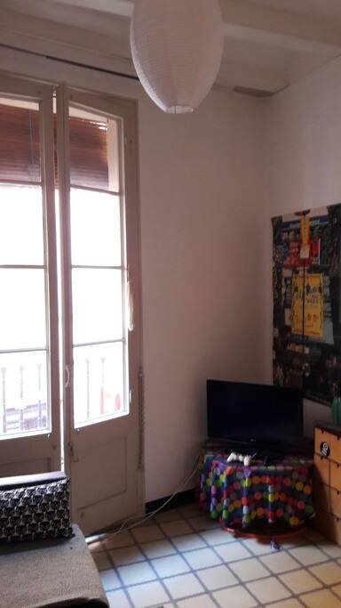 Living room with balcony