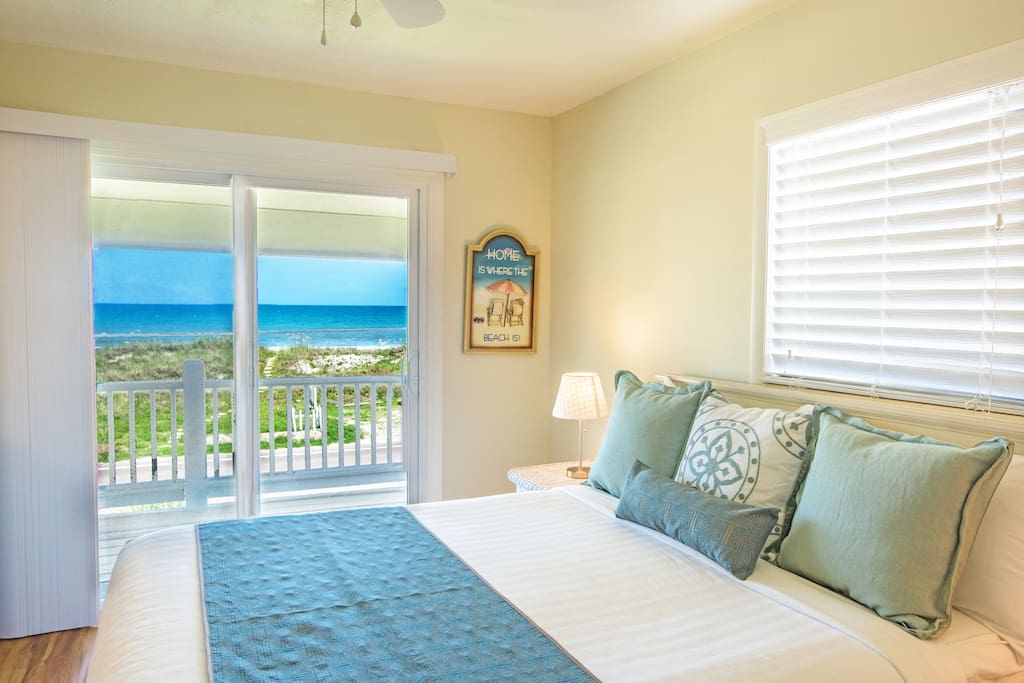 Bedroom facing the ocean in upstairs unit