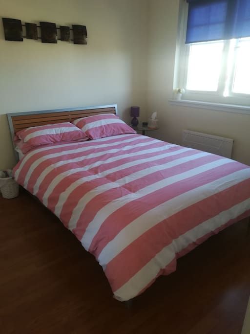 Private bedroom and double bed.