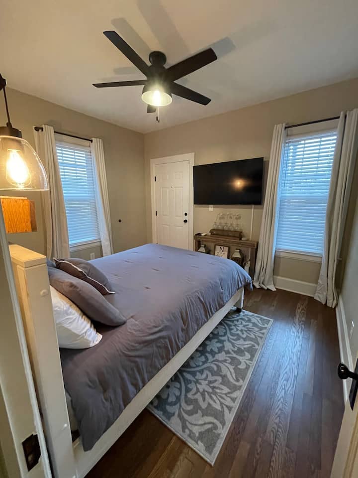 Back bedroom with a private walkout deck