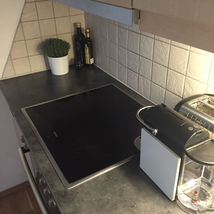 Well equipped kitchen with toaster, coffee-maker and everything else you need