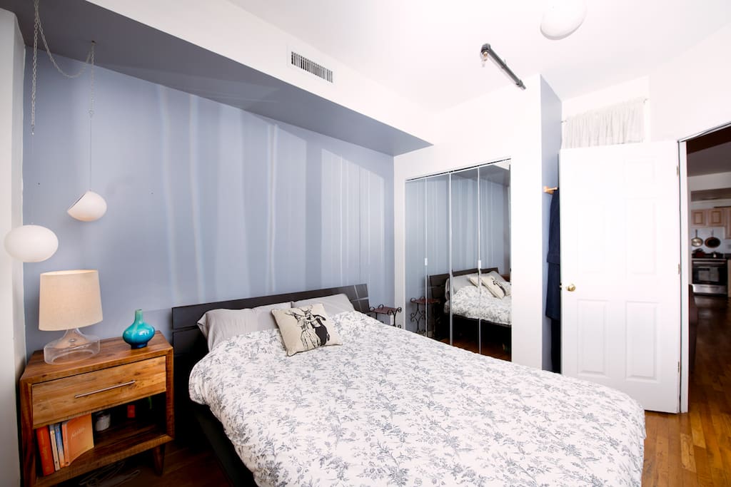 Another view. Big wall-closet + full-size mirror