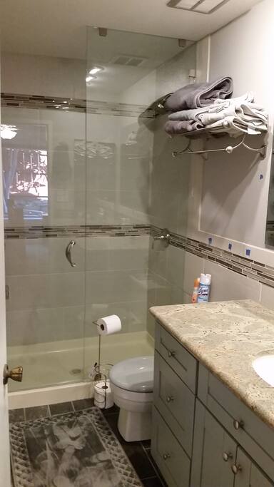 Newly remodeled master bath.
