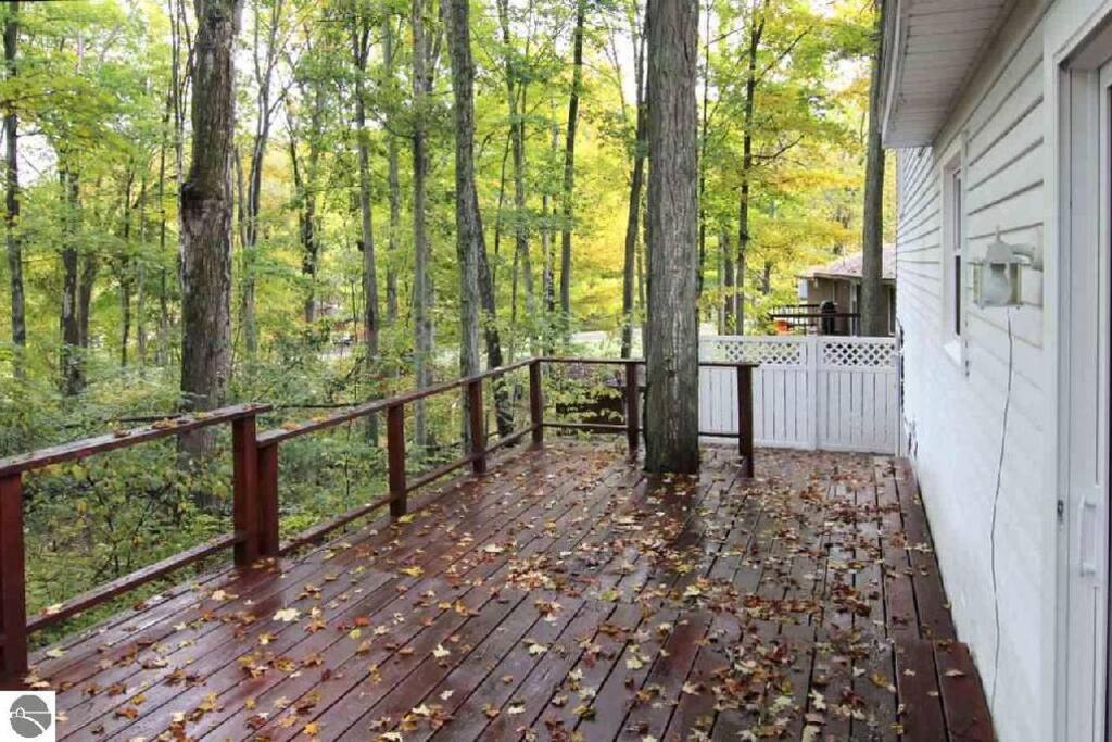 Large back deck with plenty of room to grill, eat, and hang out