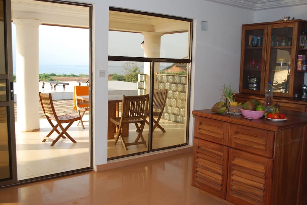 Kitchen and outdoor seating