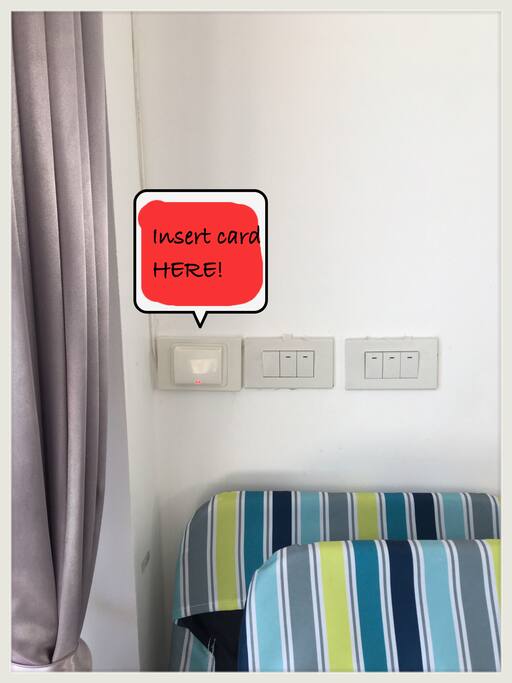 You need to insert card here, and please do not separate keys from it for safety reason.