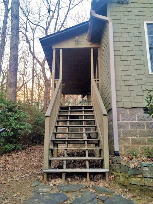 Stairs up to the front