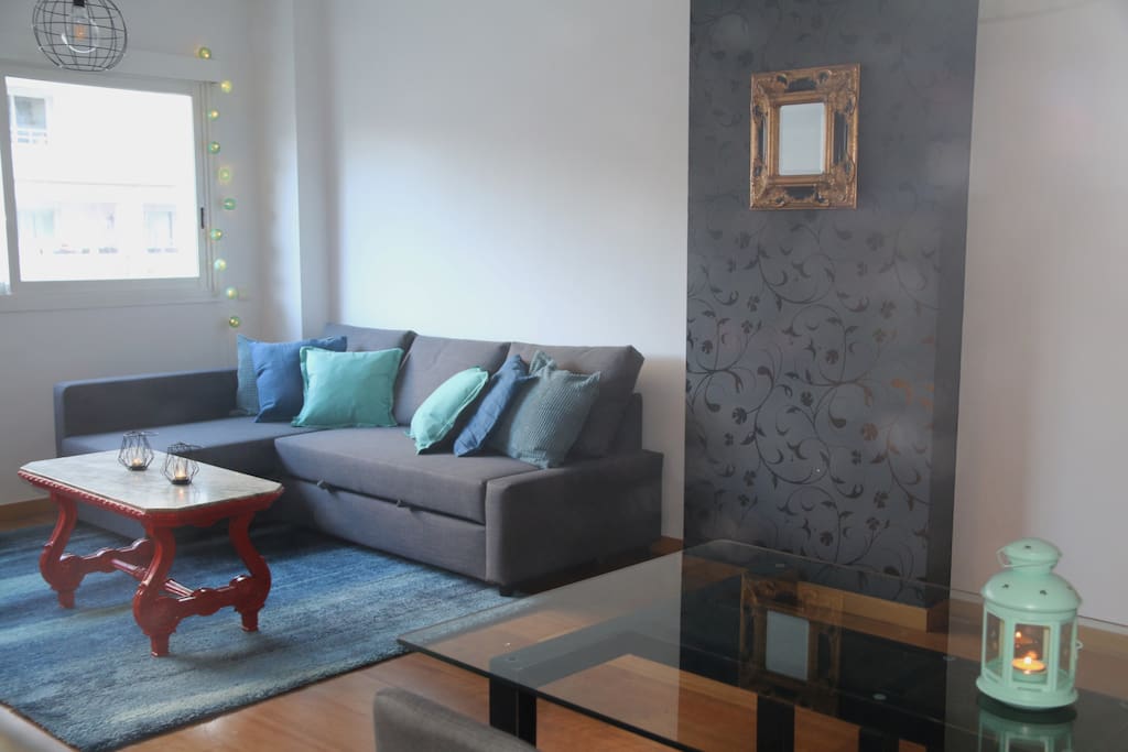 Mirror view of Living/Dining room