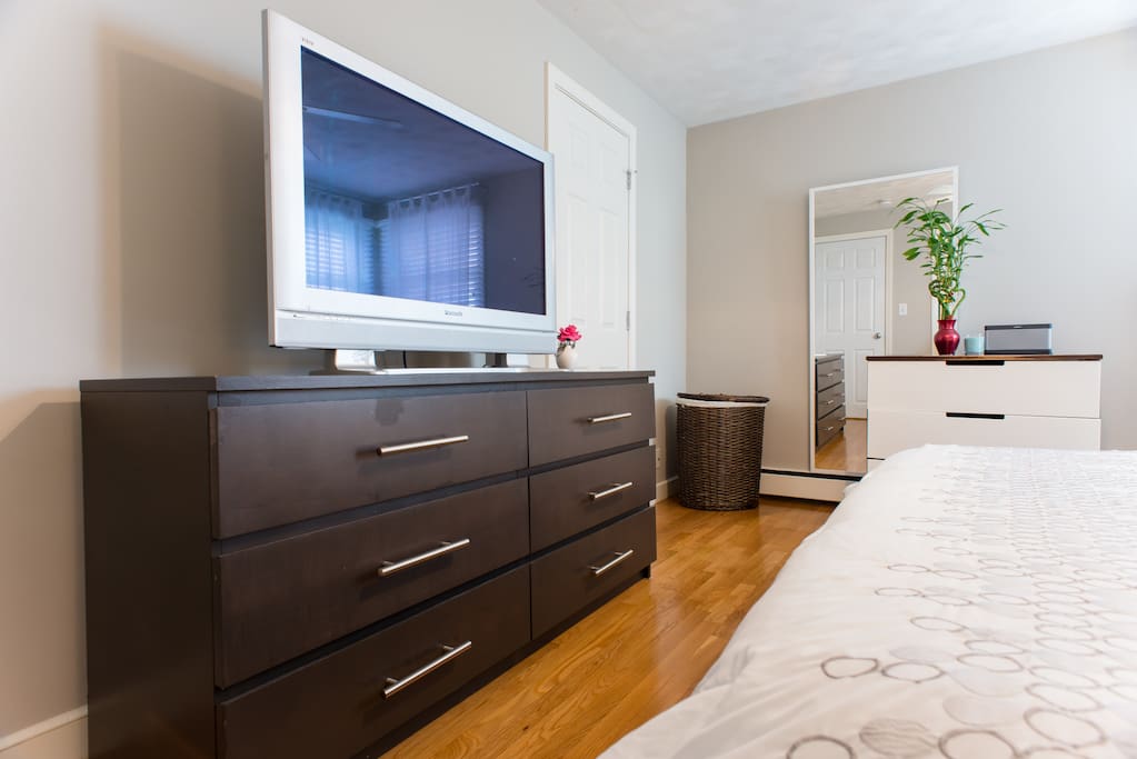 Master bedroom with 42" HDTV with AppleTV