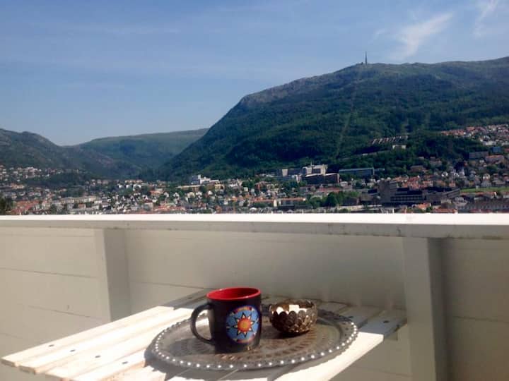Bergen, Blick vom Balkon