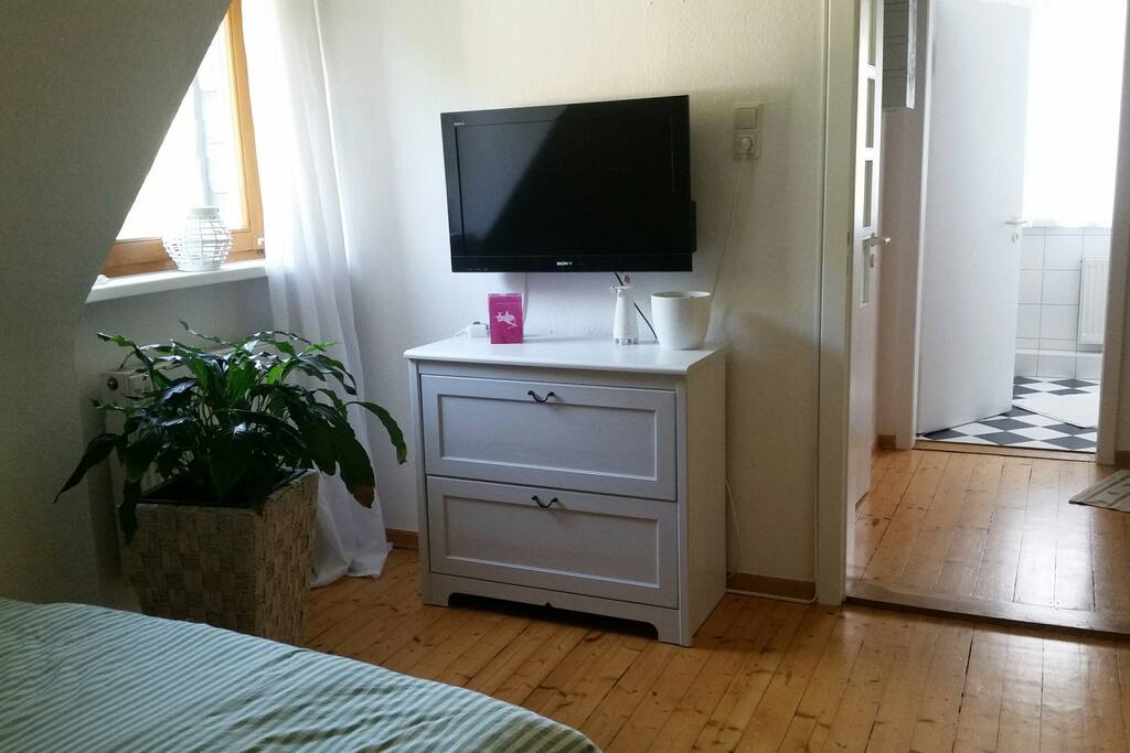 Zimmer mit Blick auf das Badezimmer