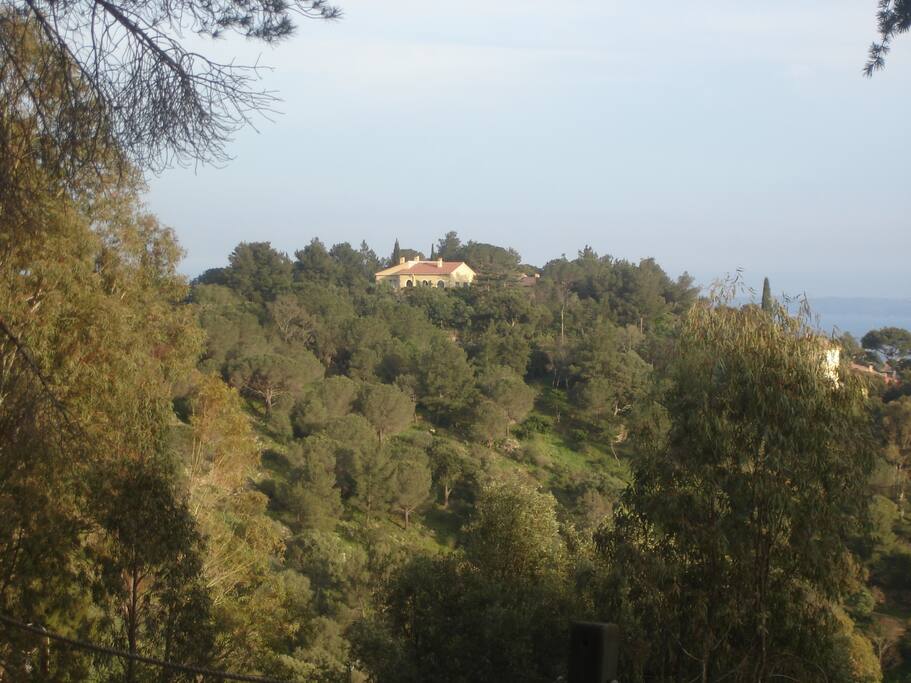 La maison sur sa colline vu du parc du village de Bormes