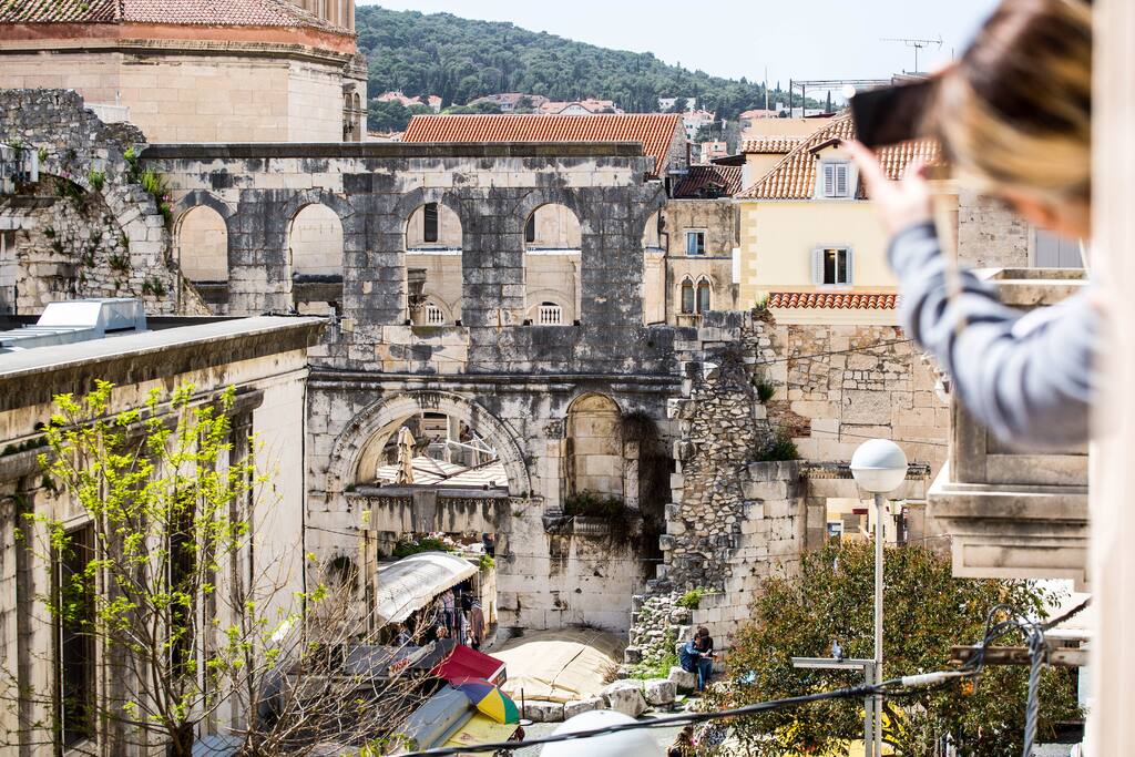 Unique view on Diocletian Palace and Roman Porta Argentea