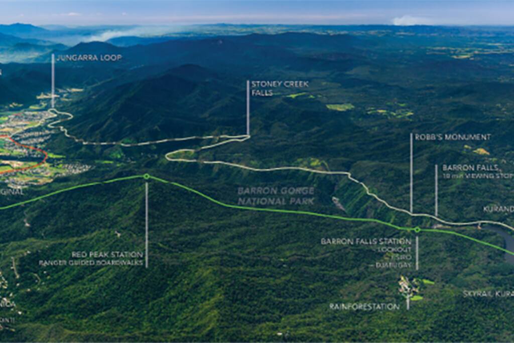 Area of Kuranda, mountains around. Property 90m above sea level with views yet clost to all Tourist facilities. City, Reef, Tablelands. Port Douglas. Daintree Rainforest. etc.