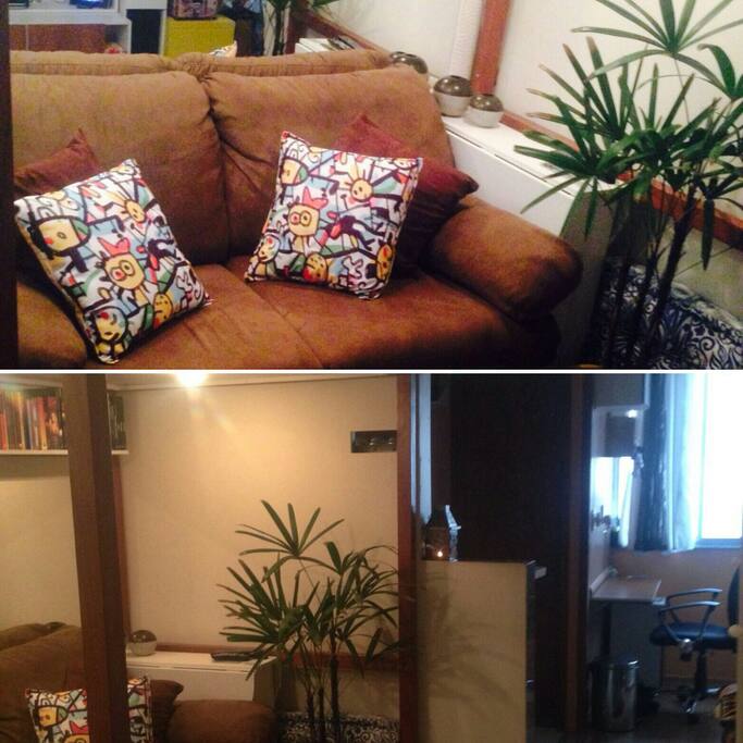 That's the view of the entrance of our flat. It has a bed above it where we sleep.