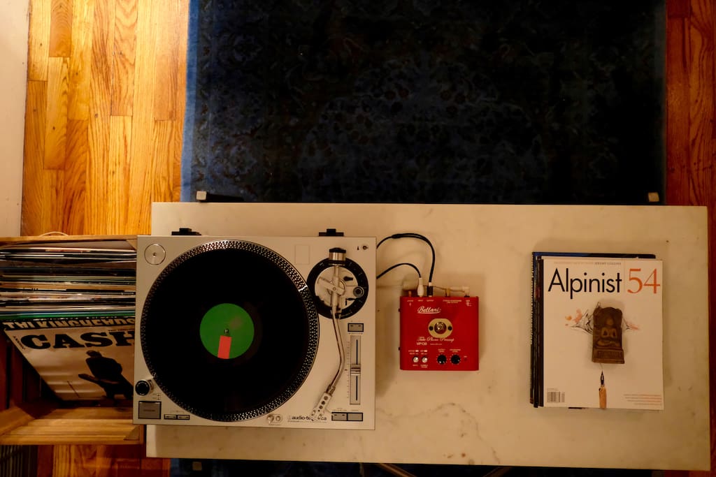 Living Room - Kick back with a record from our audiophile system.