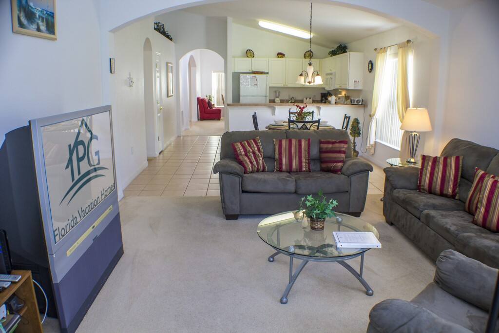 The Family Room and Kitchen.