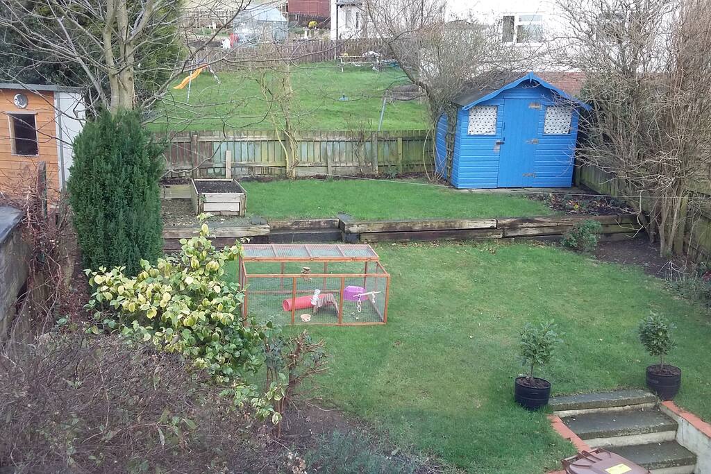 View of back garden from bedroom