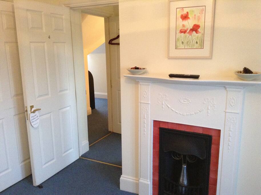 View from Double room to the Single room, separate doors.