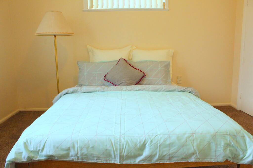 This is your private room. Simple queen bed with wardrobe. Sorry no fancy art work on display