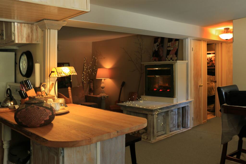 Open Living Dining Area with Kitchen Island
