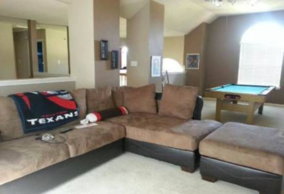 Upstairs entertainment room.