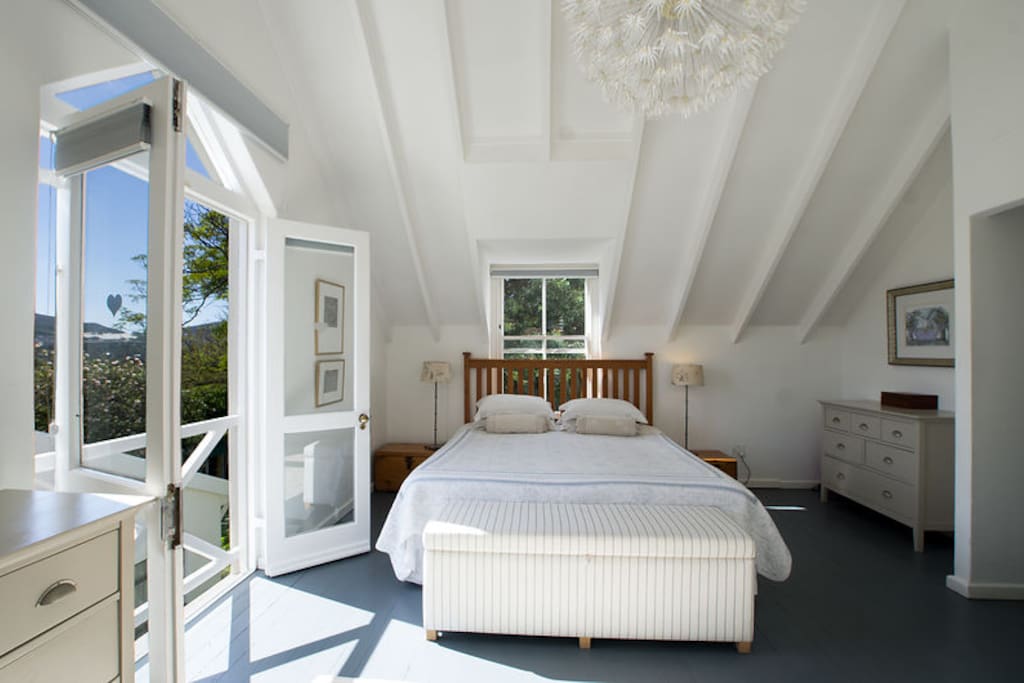 Main bedroom with King-sized extra length bed